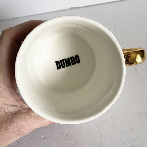Disney Dumbo Mug Metallic Gold and White Ceramic by Widdop and Co Collectable‎ - Picture 6 of 9